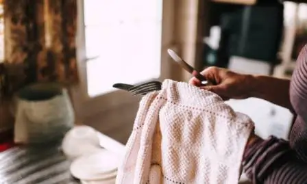 Stack of compostable dishcloths with textured surface