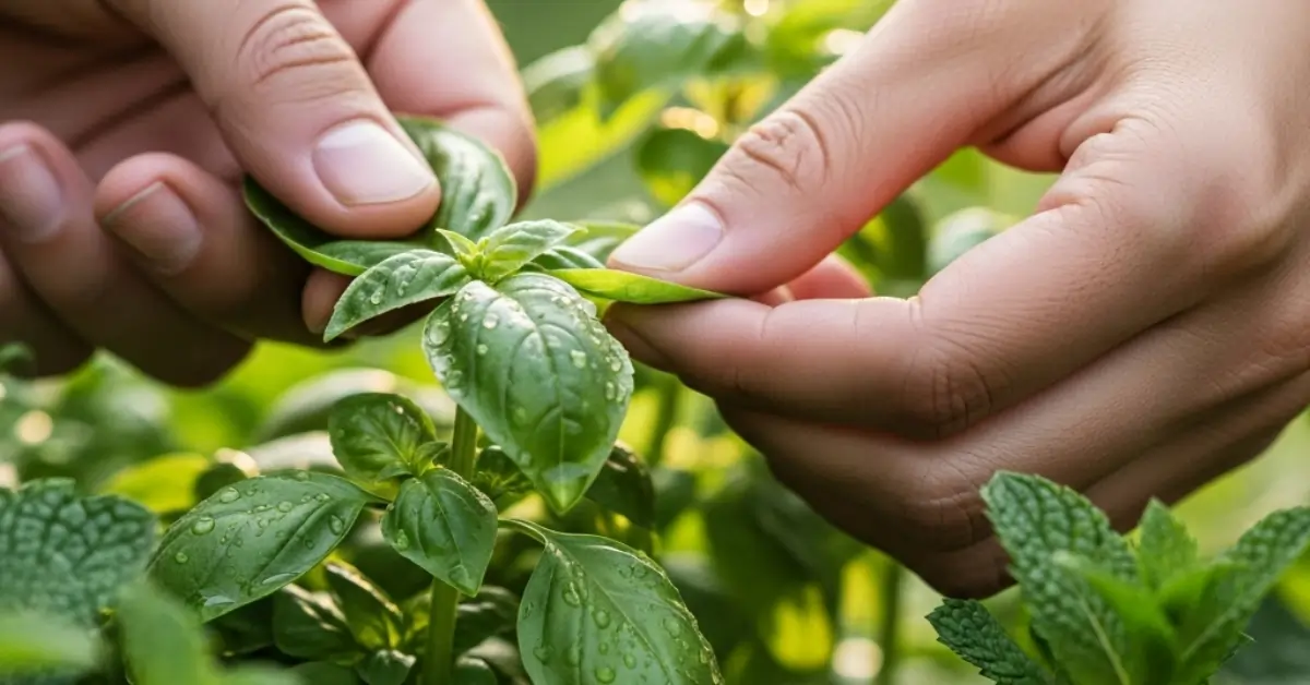 Harvesting Fresh herbs